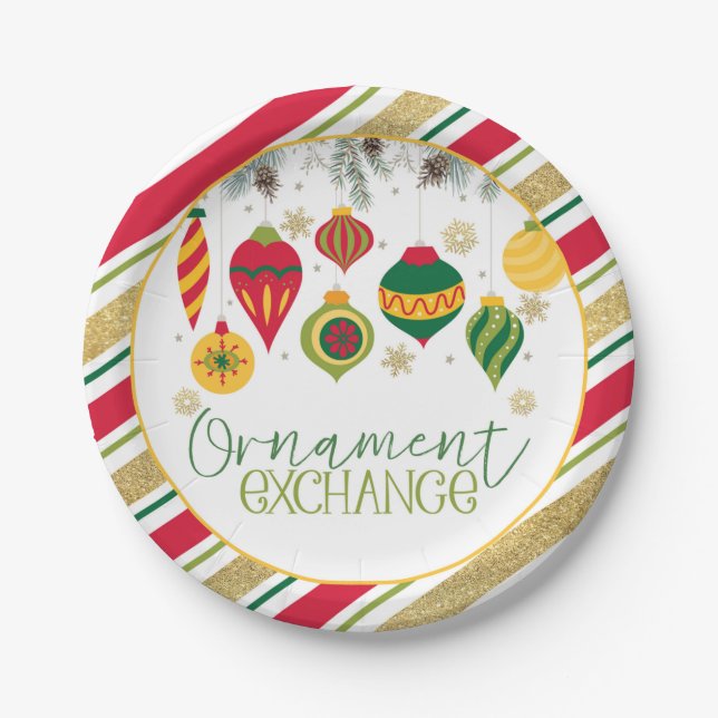 Plato De Papel Placa Fiesta de intercambio de ornamentos - WH (Anverso)
