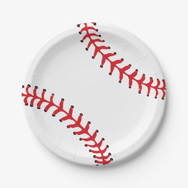 Plato De Papel Placa Fiesta de papel de diseño de béisbol (Anverso)