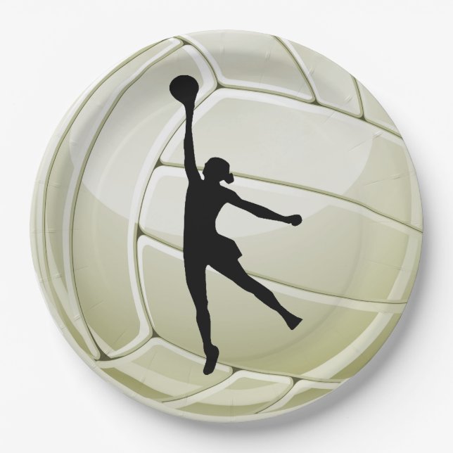 Plato De Papel Placa Fiesta de papel de diseño de voleibol (Anverso)