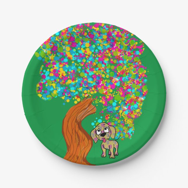 Plato De Papel Placa fiesta de papel Doggy Sprocker (Anverso)