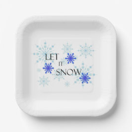Plato De Papel Placa Fiesta de papel "Let it Snow"