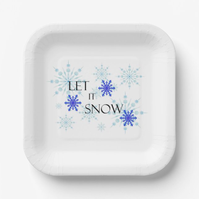 Plato De Papel Placa Fiesta de papel "Let it Snow" (Anverso)