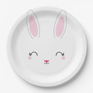 Plato De Papel placa fiesta de papel rosa BUNNY BIRTHDAY