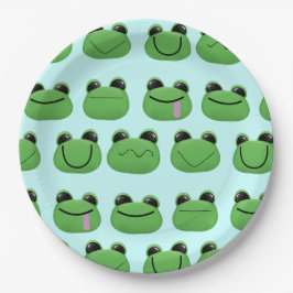 Plato De Papel Placa Fiesta de ranas verdes