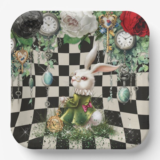 Plato De Papel Placa Fiesta de Wonderland (Anverso)