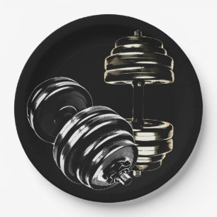 Plato De Papel Placa Fiesta Dumbbell