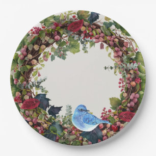 Plato De Papel Placa Fiesta para aves y guirnaldas