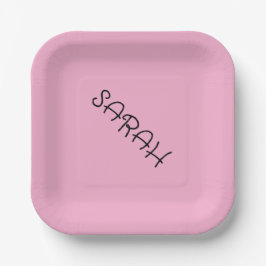 Plato De Papel Placa Fiesta personalizada rosa