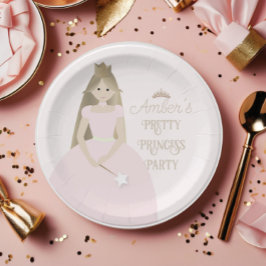 Plato De Papel Placa Fiesta Princesa