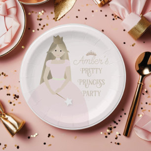 Plato De Papel Placa Fiesta Princesa