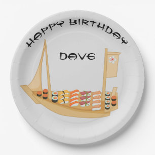 Plato De Papel Placa Fiesta sushi