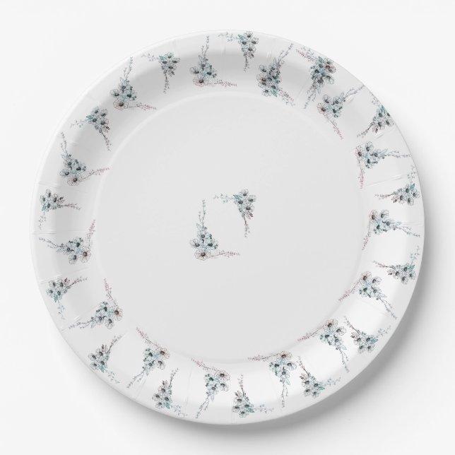 Plato De Papel Placa floral (Anverso)