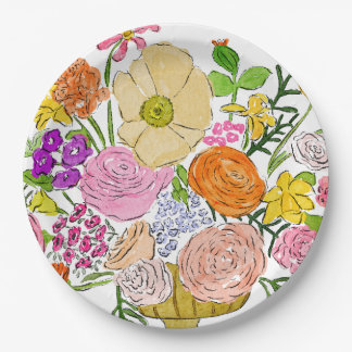 Plato De Papel Placa floral | Poppy + Patrick