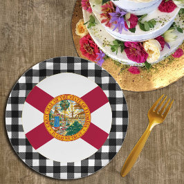 Plato De Papel Placa Florida, plataforma de búfalo Bandera de Est