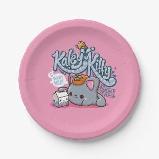 Plato De Papel Placa fofa del gatito de Smooshy Caley