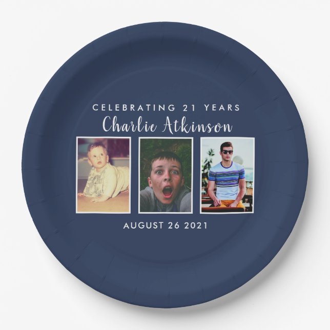 Plato De Papel placa fotográfica de 21 años (Anverso)