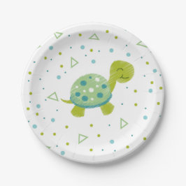Plato De Papel Placa geométrica del fiesta de la tortuga