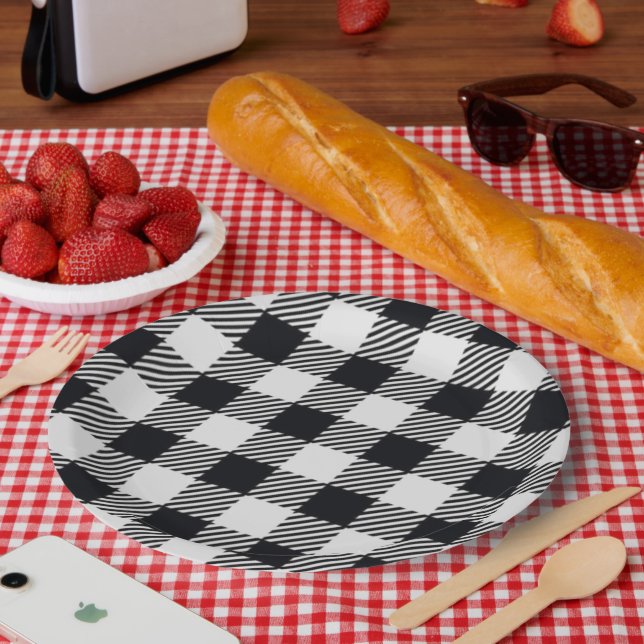 Plato De Papel Placa gris | Placa de papel para cheques (Picnic)