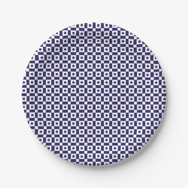 Plato De Papel Placa japonesa de papel azul (Anverso)