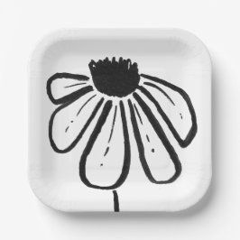 Plato De Papel Placa moderna de papel de flores