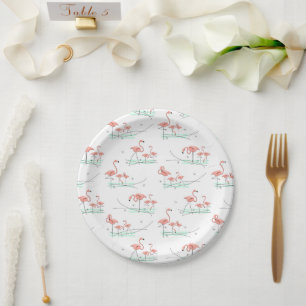Plato De Papel Placa multipapel Flamingo Ocean