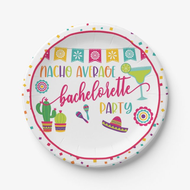 Plato De Papel Placa Nacho Promedio De Bachelorette Party - Wh (Anverso)