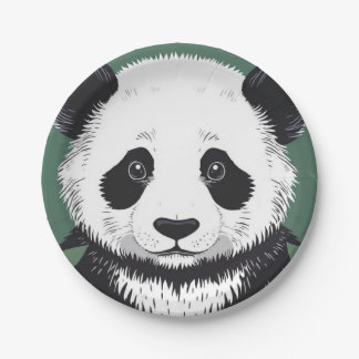Plato De Papel Placa Panda Grande