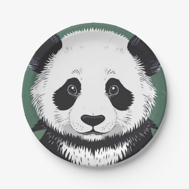 Plato De Papel Placa Panda Grande (Anverso)
