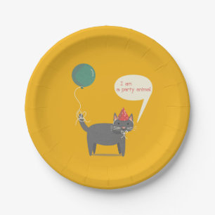 Plato De Papel Placa para gato Fiesta