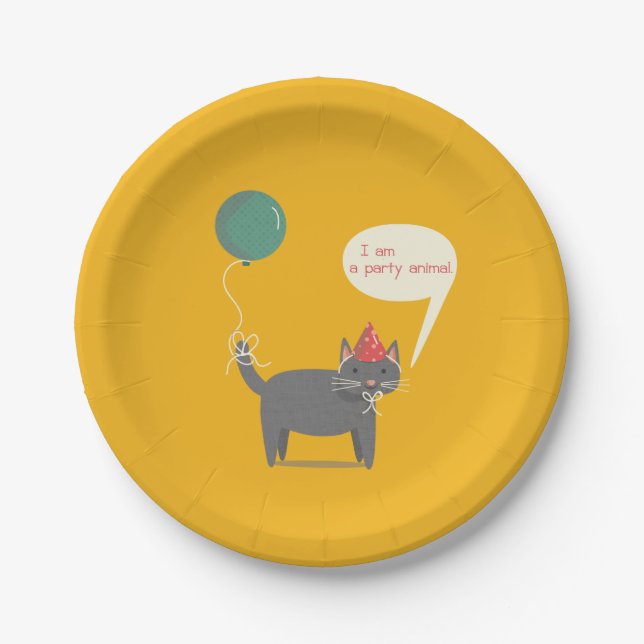Plato De Papel Placa para gato Fiesta (Anverso)