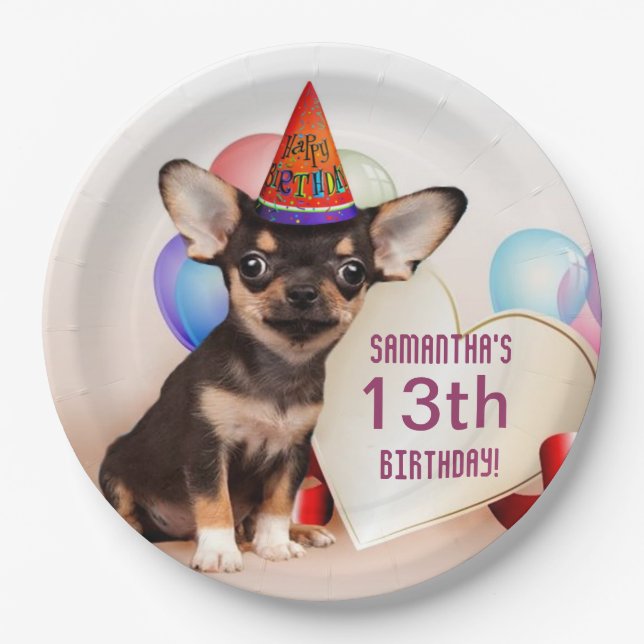 Plato De Papel Placa personalizada de papel Chihuahua (Anverso)