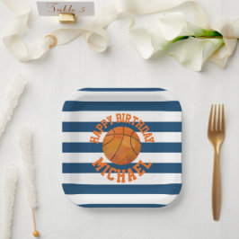 Plato De Papel Placa personalizada de papel de básquetbol