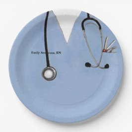 Plato De Papel Placa personalizada de papel de enfermera