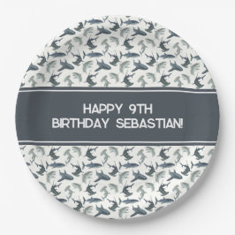 Plato De Papel Placa personalizada de papel de tiburón | Tiburone