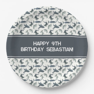 Plato De Papel Placa personalizada de papel de tiburón | Tiburone