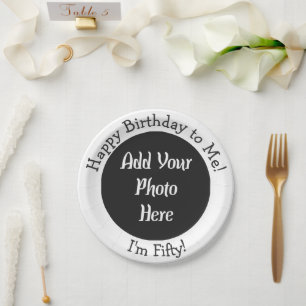 Plato De Papel Placa personalizada de papel fotográfico de 50 año