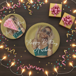 Plato De Papel Placa personalizada de papel fotográfico de cumple