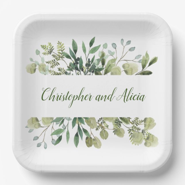 Plato De Papel placa personalizada de papel natural (Anverso)