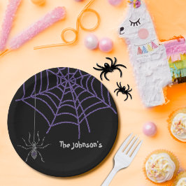 Plato De Papel Placa personalizada de papel negro con secuencias 