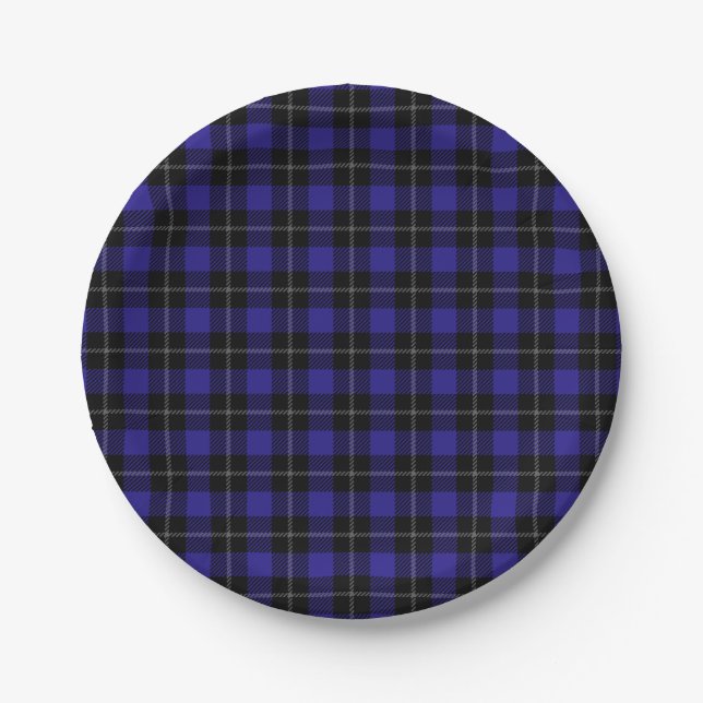 Plato De Papel Placa real azul negro (Anverso)