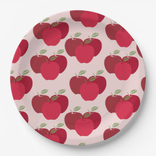 Plato De Papel Placa redonda de 9" del patrón Apple para Fiestas 