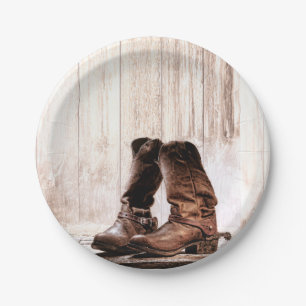 Plato De Papel Placa redonda de papel de 7" bota a país ruso occi