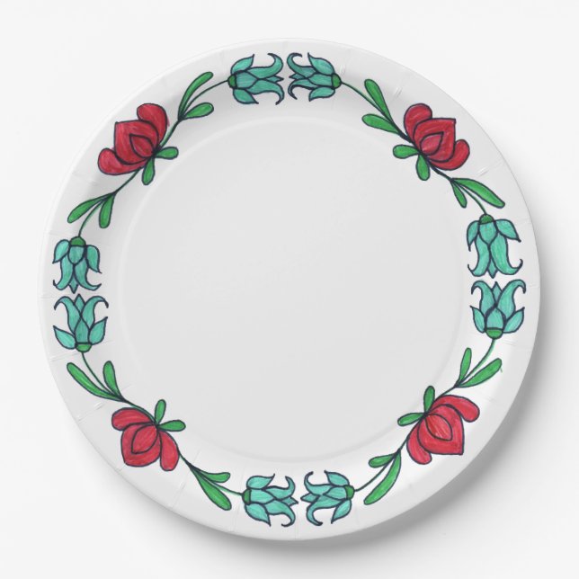Plato De Papel Placa redonda de papel de 9" (Anverso)