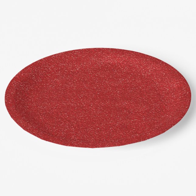 Plato De Papel Placa roja elegante festiva elegante del fiesta (Angular)