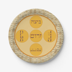 Plato De Papel Placa Séder con borde Matzoh