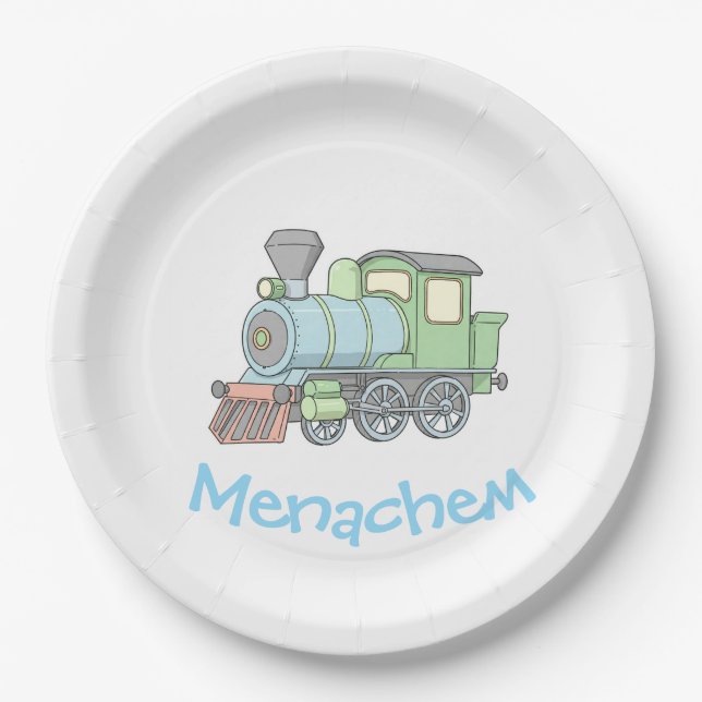 Plato De Papel Placa superior del tren Pastel (Anverso)
