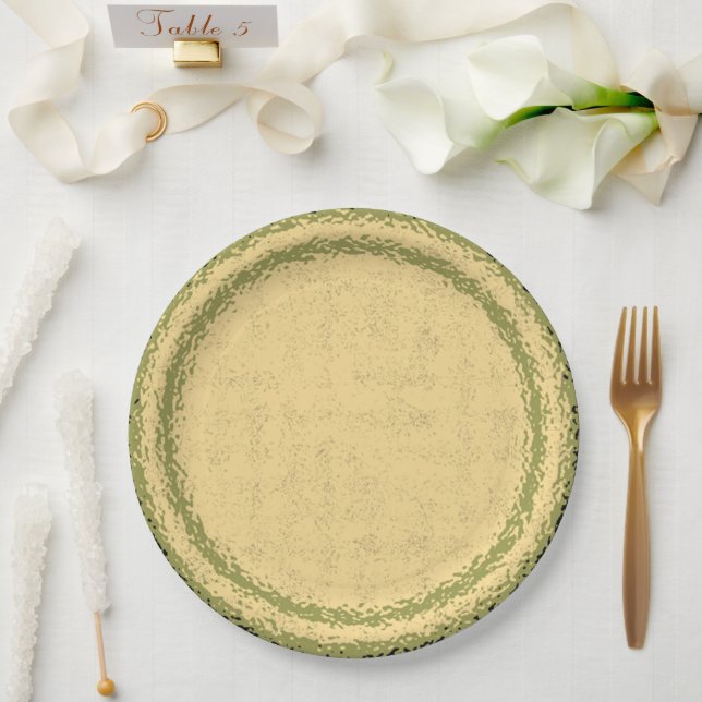 Plato De Papel Placa texturada de jaula de vidrio manchado (Boda)