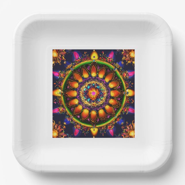 Plato De Papel Placa Thali india tradicional - Durable y Timeles (Anverso)