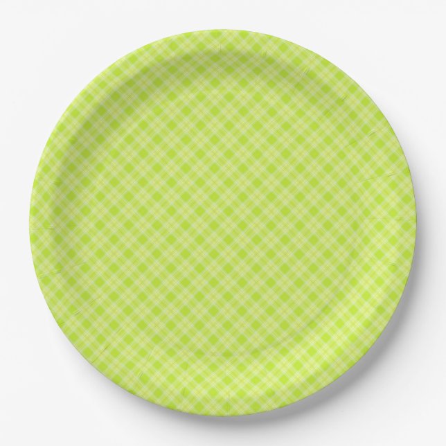 Plato De Papel Placa verde brillante (Anverso)
