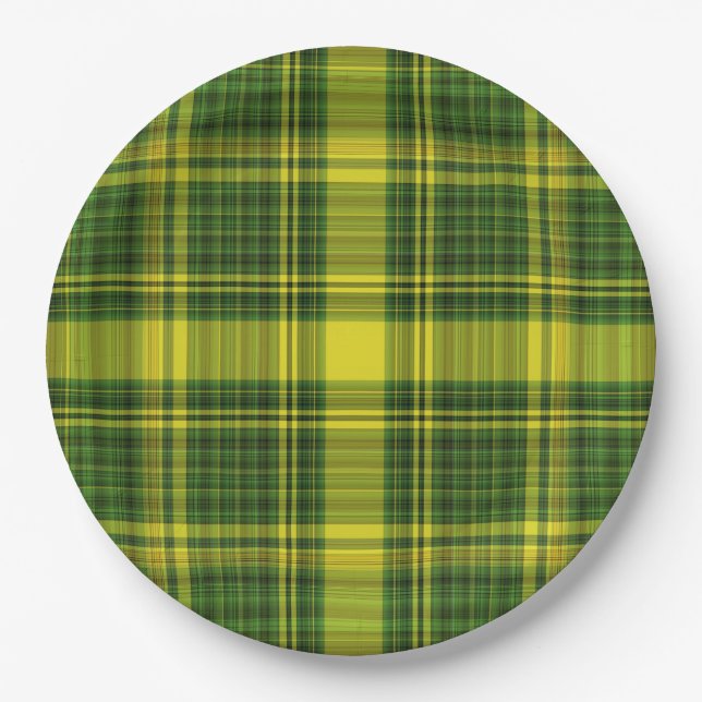 Plato De Papel Placa verde y amarilla (Anverso)